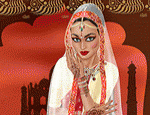 مكياج وتلبيس العروسة الهندية